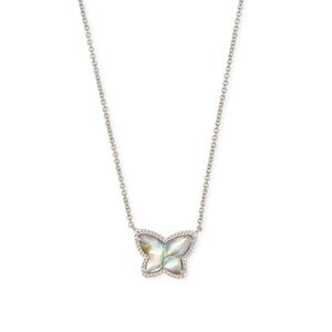 Kendra Scott Lillia Butterfly Silver Tone Pendant Necklace - New
